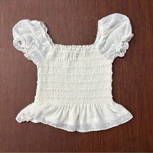 White Puff Sleeves Blouse